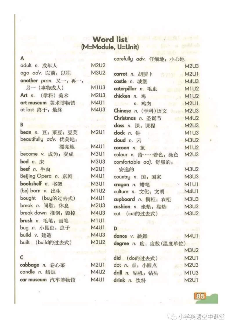 单词表第1页 A-D